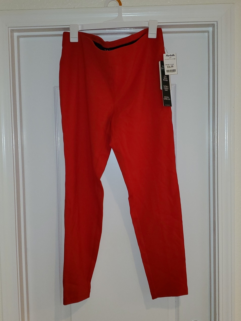 NWT Zac & Rachel Women's Red Slim Flat Front Pants-Size L